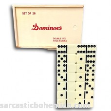 Dominoes Tile Game in a Wood Box Double Six B01KTR1KSY